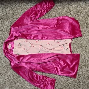 Pink velvet blazer